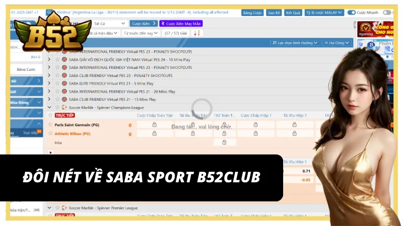Tổng quan sảnh Saba Sport B52club 