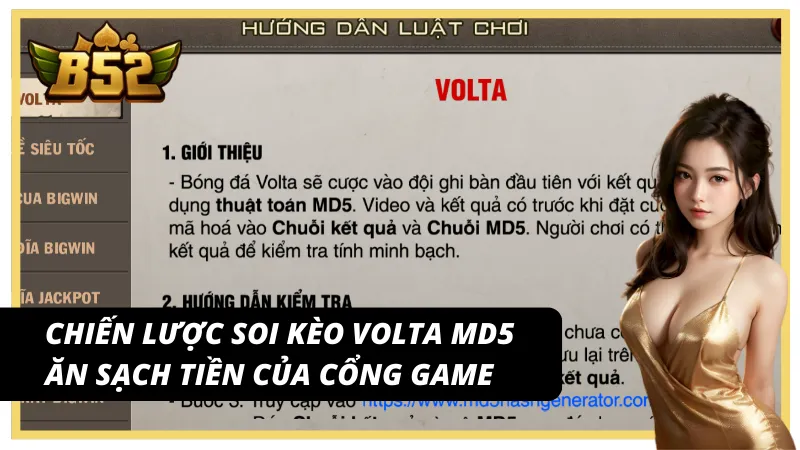 Học hỏi bí quyết soi kèo Volta MD5 B52 Club ăn thưởng cao 
